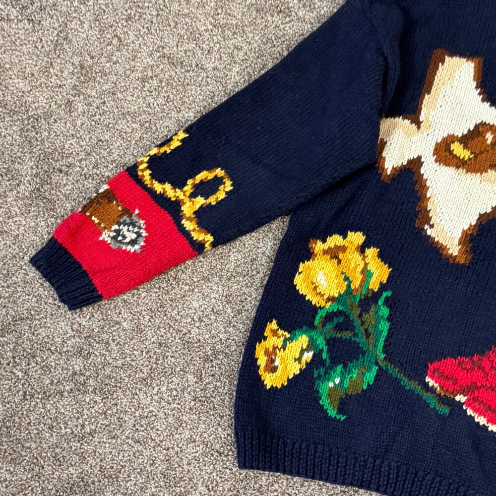 VTG The Eagle's Eye Hand Knit Cardigan Sweater Small Oversized Texas Longhorn - Picture 6 of 16
